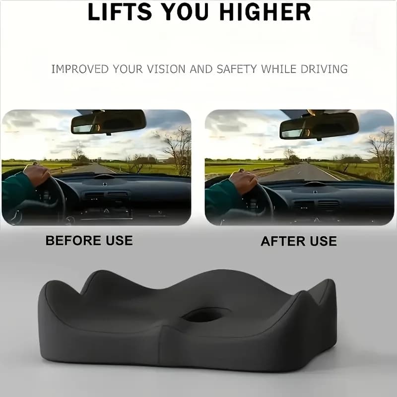 Cuscino per sedile auto traspirante estivo, 1 pezzo, in memory foam per il coccige, alla moda, confortevole, supporto morbido antiscivolo, lavabile in acqua