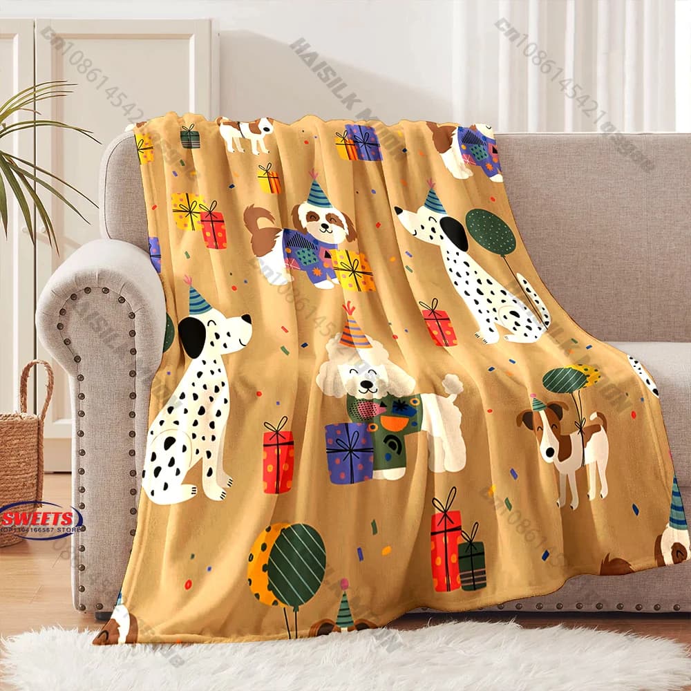 Coperta da festa Playful Dog, diverse misure, coperta decorativa per divano, camera da letto, soggiorno, per bambini e adulti, regalo squisito