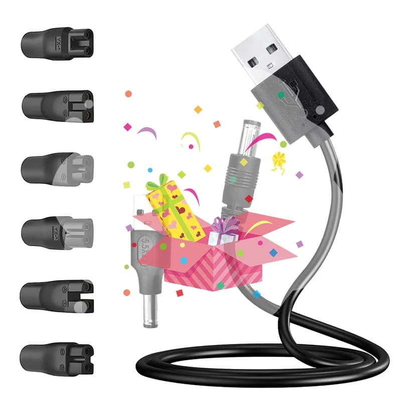 Cavo di alimentazione universale USB da 5 V per rasoi elettrici e tagliacapelli