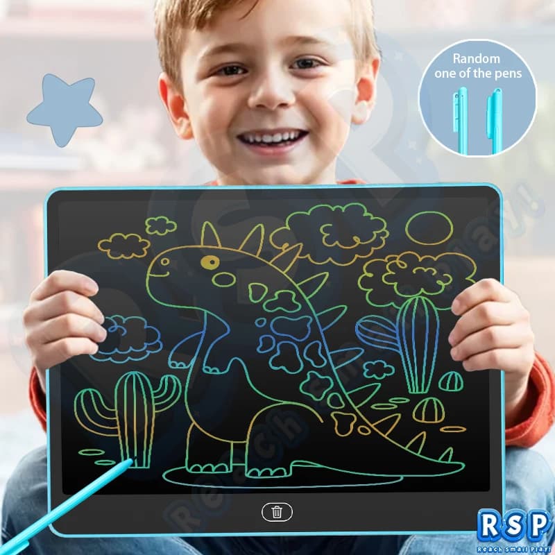 13/16 LCD Tablet for Drawing and Writing, Colorful Lavagna for Counting Practice, Educational Toy for Children from 3 to 12 Years