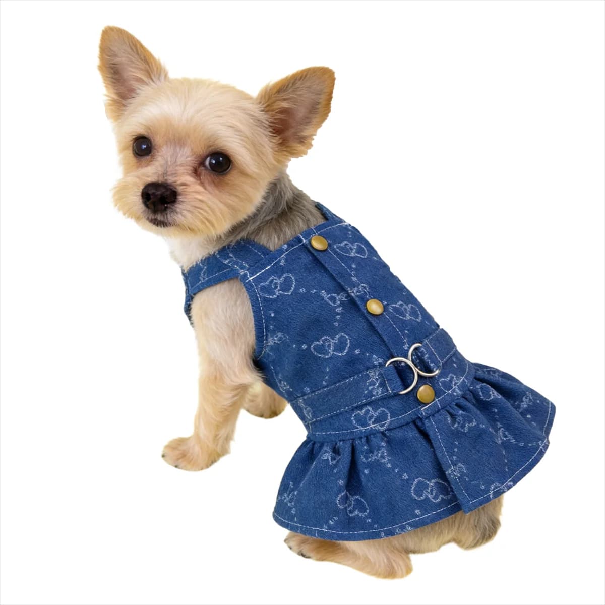 Abbigliamento di Lusso per Cani di Piccola Taglia, Vestiti Estivi per Cuccioli, Abiti per Gatti Femmina, Gilet in Jeans con Imbracatura, Vestito in Denim Pezzo Unico S-XXL
