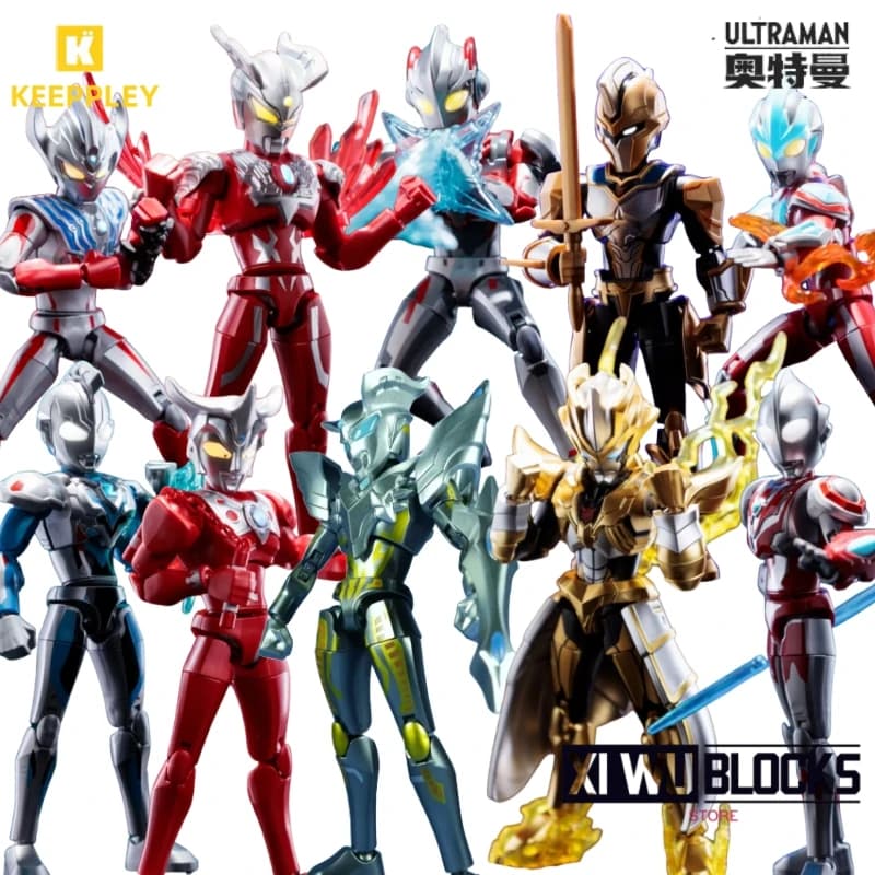 Keeppley Building Blocks Ultraman Unlimited Edition Vol.1 US Ultraman Zero Ultraman Ginga assemblato modello mobile ornamento giocattolo