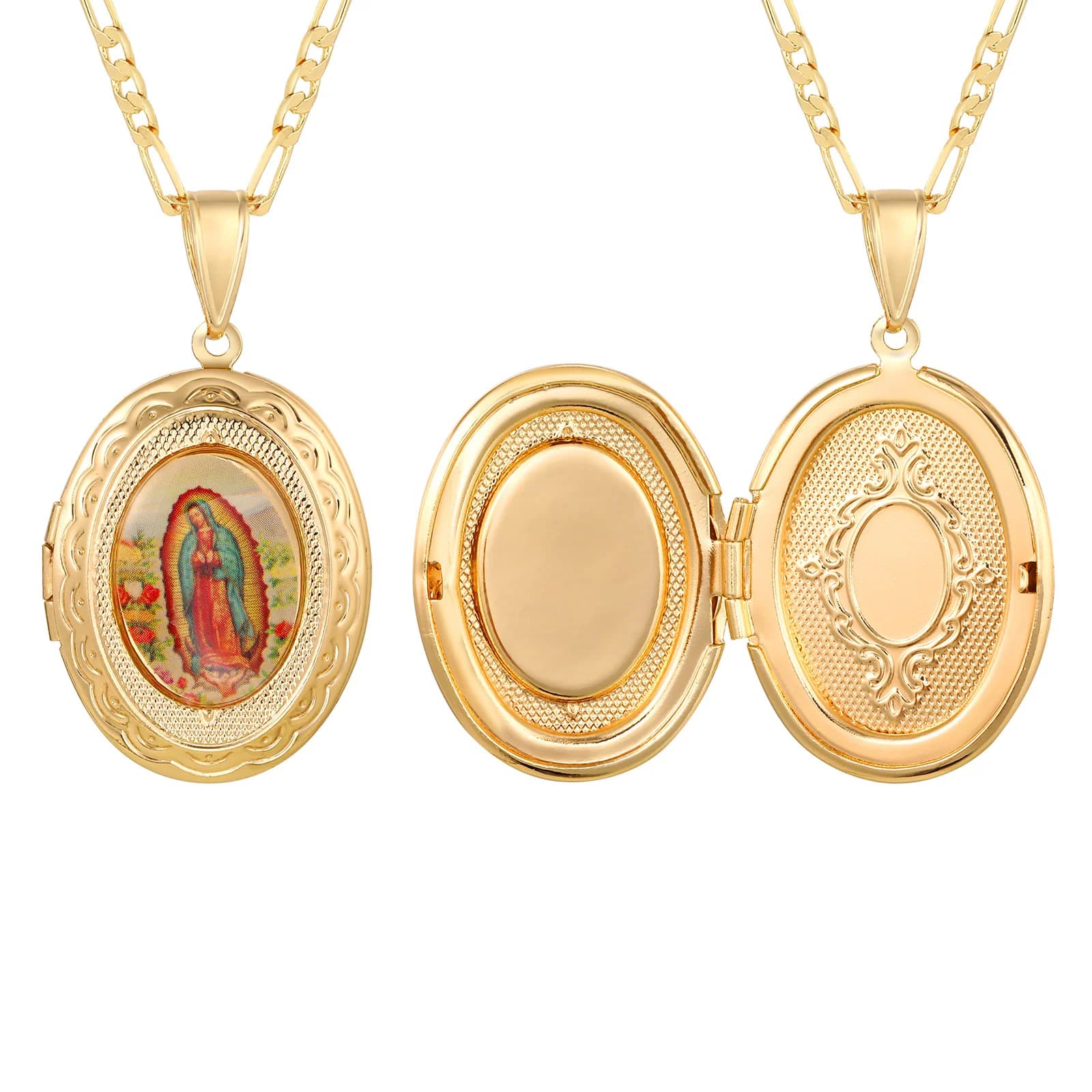 Collana con ciondolo Vergine Maria chiusa per regalo da donna, medaglie miracolose, gioielli cristiani cattolici