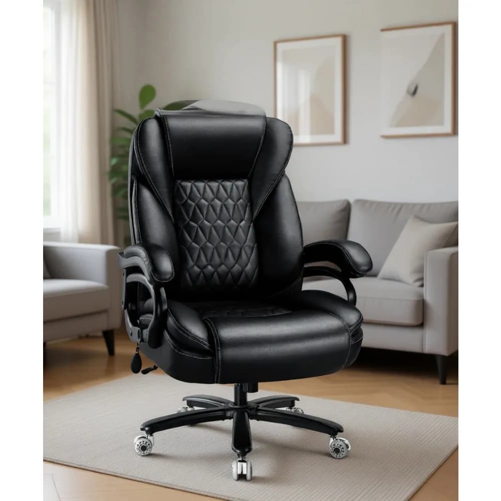 Ergonomic Heavy Duty Office Chair with Pocket Spring Cushion and Adjustable Lumbar Support