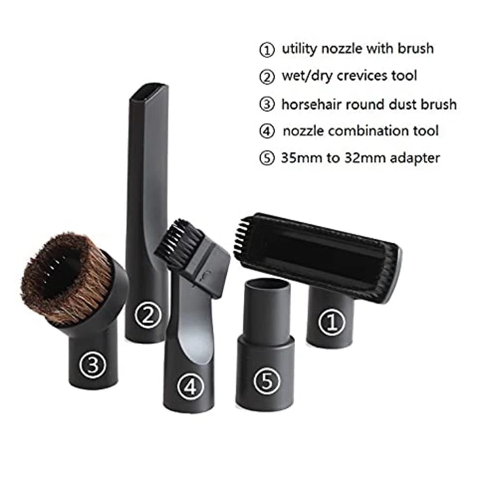 ABFS 5 pcs Universal Vacuum Cleaner Brush Nozzle Home Dusting Crevice Stair Tool Kit for 32mm 35mm Vacuum Cleaner Accessories