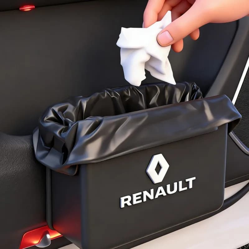 Organizzatore per Porta Auto in Pelle, Contenitore Portarifiuti, Portaoggetti per Telefono e Chiavi per Renault Fluence Captur Megane Clio Kadjar Talisman Arka