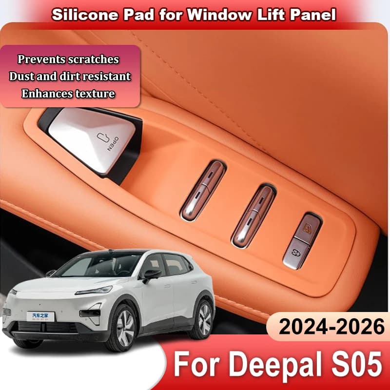 Car Door Button Protective Pad For Changan Deepal S05 Accesorios 2024~2026 2025 Window Lift Panel Mats Silicone Pads Accessories