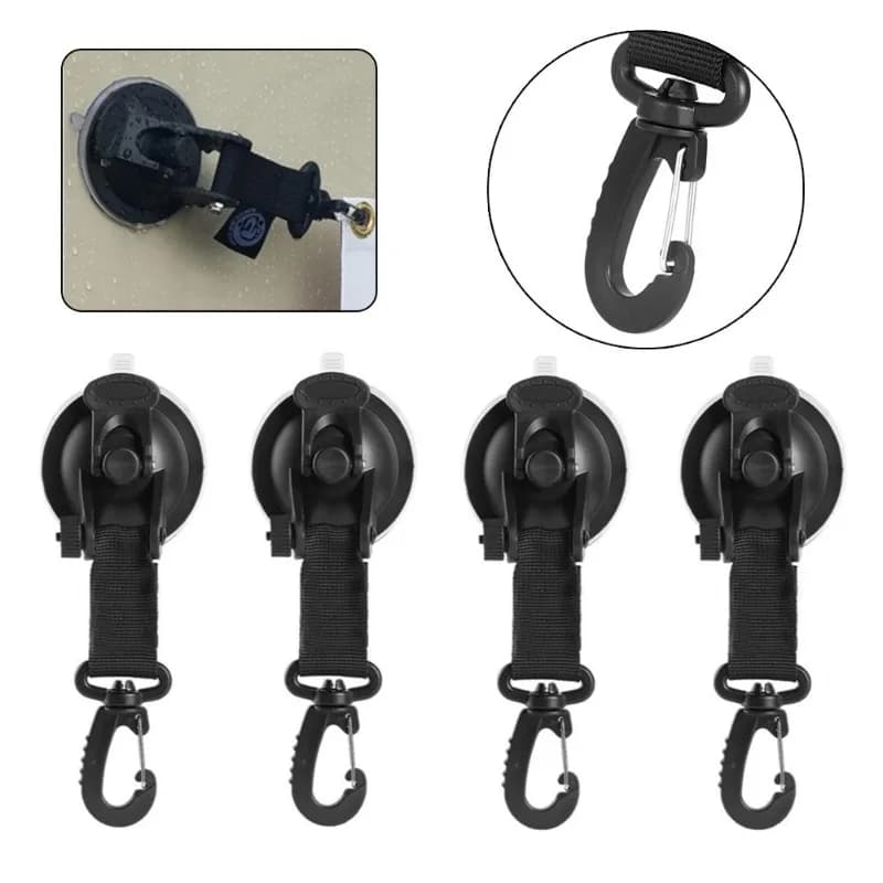4pcs Car mounted tent suction cup Portable suction cup hook Tent hook Sunscreen and rain shelter Window suction cup