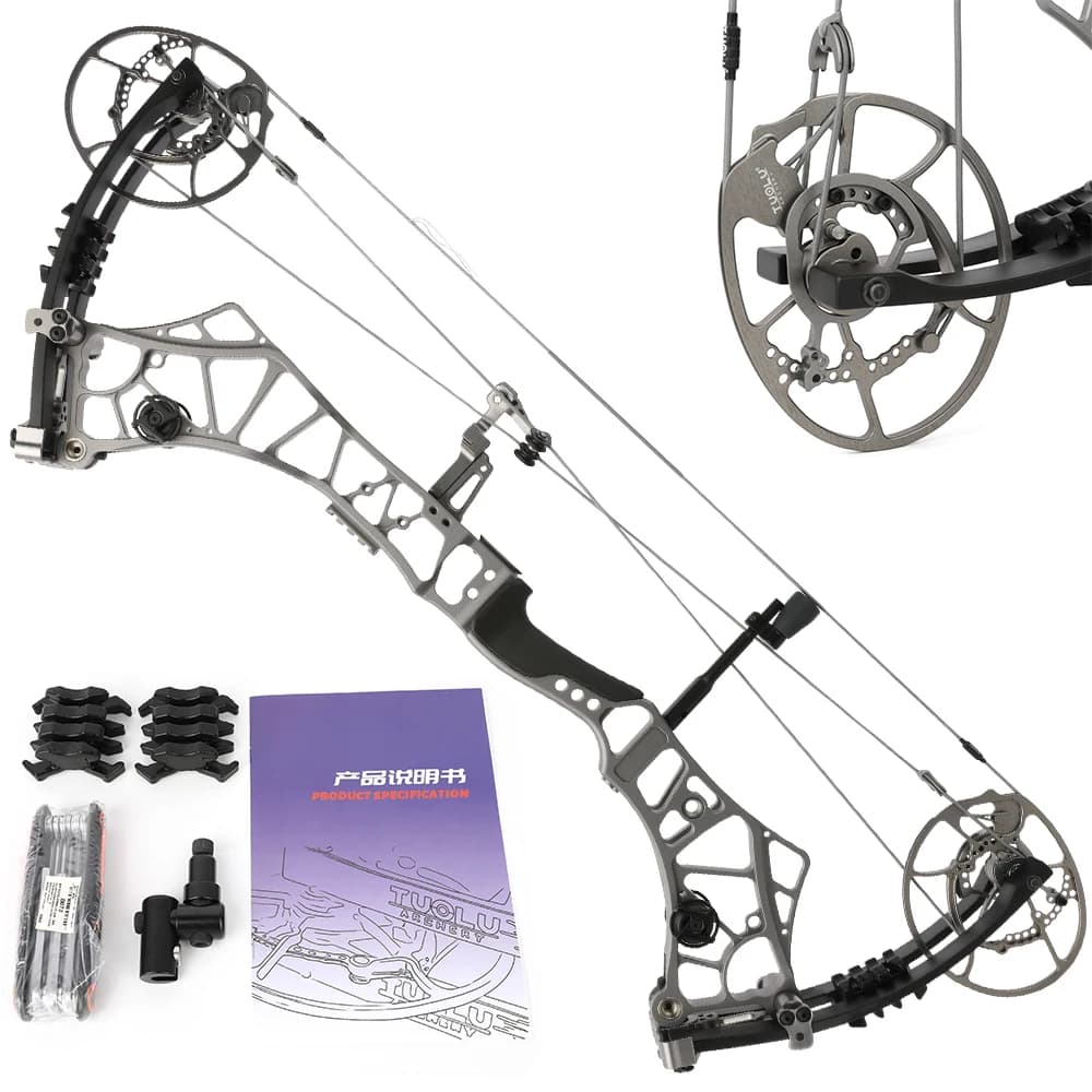 40-70lbs Compound Bow 29.5" Archery Composite Bow IBO 356fps CNC Aluminium Riser and Cam Right Hand Shooting Target Hunting Bow