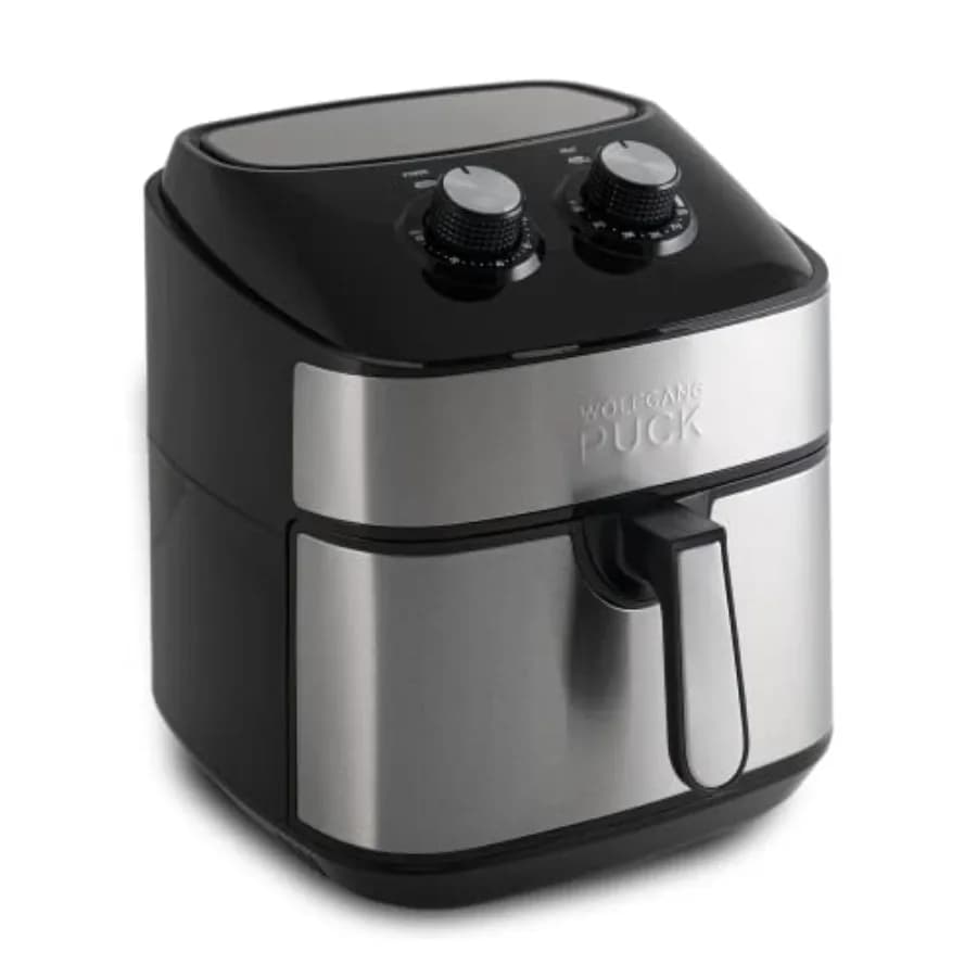 Friggitrice ad Aria da 9.7QT in Acciaio Inossidabile, Design a Cestello Singolo Grande con Controlli a Manopola Semplici, Interno Antiaderente, Include Guida alla Cottura