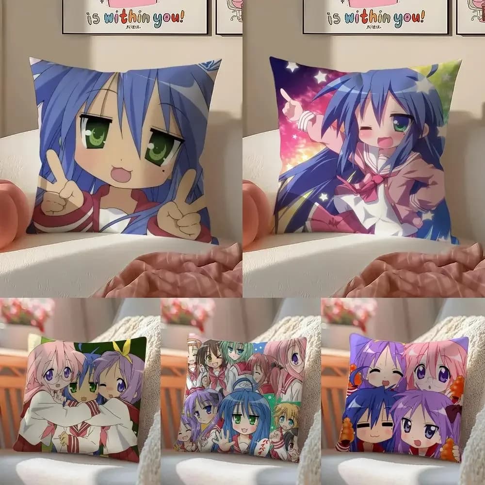 Pillow Case Double-Sided Plush Sofa Cushion Covers Organic Breathable Invisible Zipper Lucky Star
