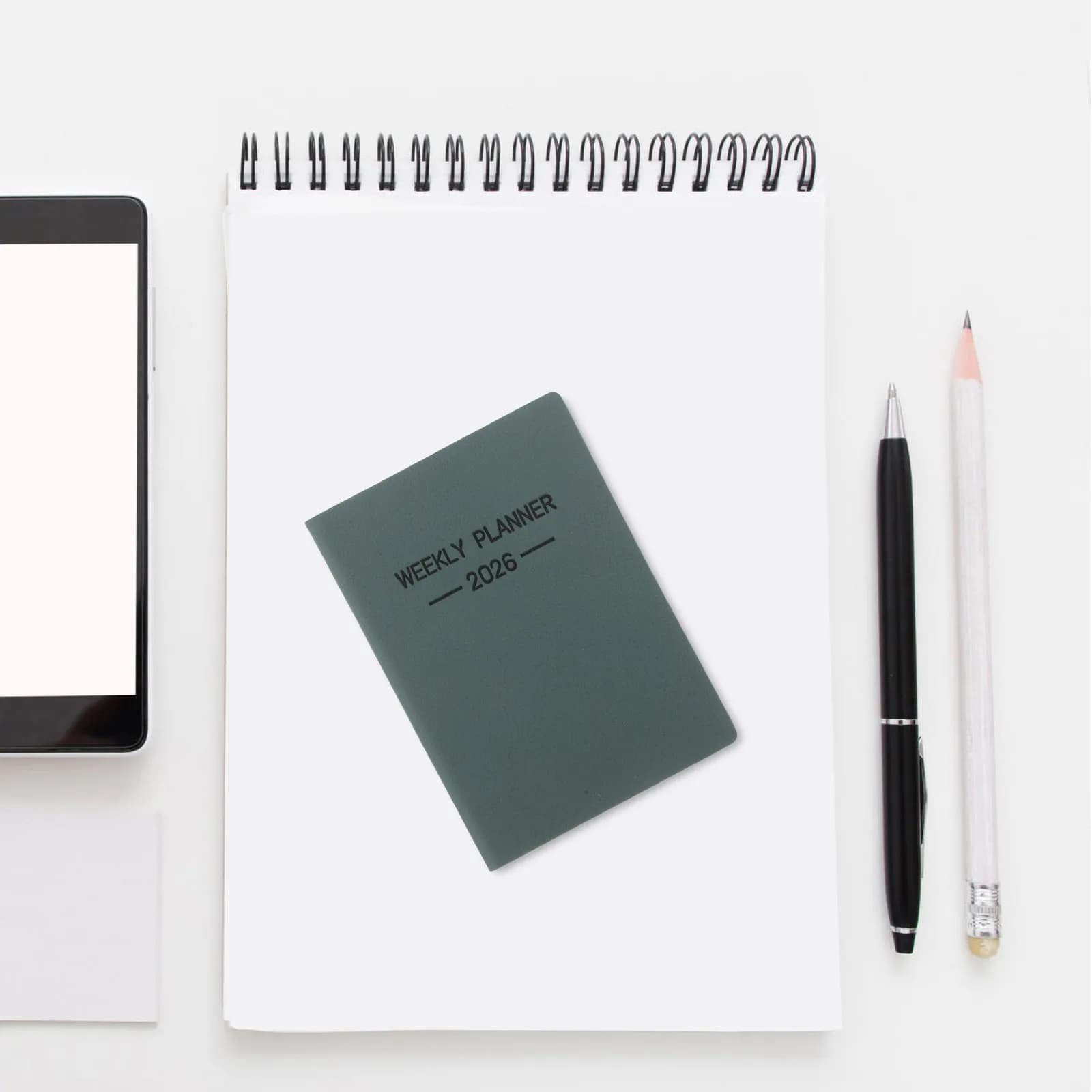 Agenda Mini A7 2026 con Layout Settimanale, Sottile e Portatile, Taccuino Tascabile per Lavoro, Studio, Uso Personale, Compiti Quotidiani, Obiettivi, Calendario e Diario