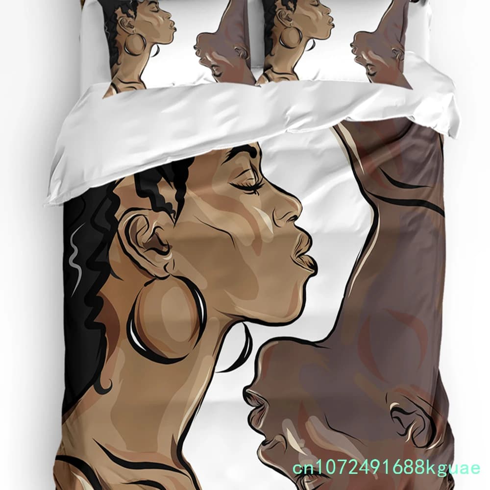 African Woman Men Duvet Cover Bed Bedding Set For Double Home Textile Quilt Cover Pillowcases Bedroom Bedding Set (No Sheet)