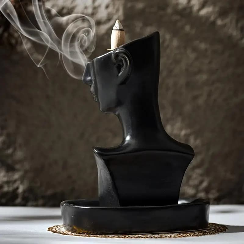 Testa della donna bruciatore di bastoncini di incenso supporto di incenso Body Art flusso d'aria statua di supporto di incenso per la decorazione domestica sul posto di lavoro