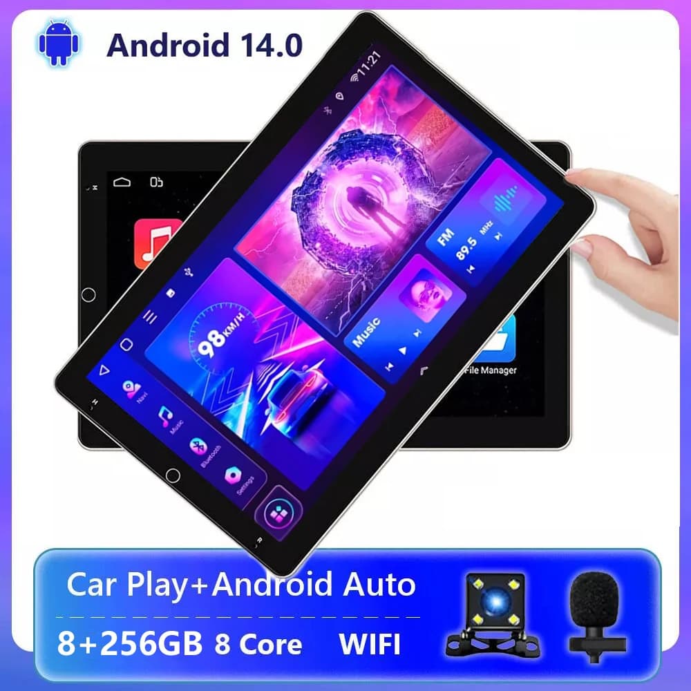 10.1 "Radio per auto Carplay Android Auto 4G + 64GB Lettore multimediale universale WIFI Autoradio Girevole Touch Screen verticale