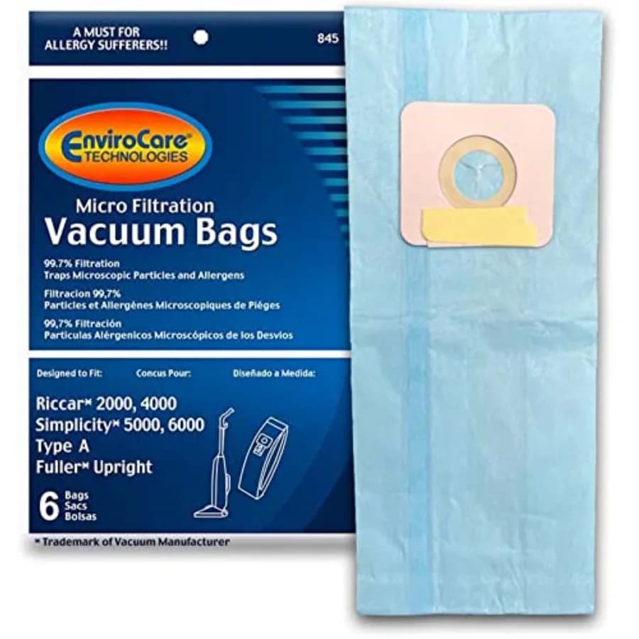 Replacement Micro Filtration Vacuum Cleaner Dust Bags Made to fit Riccar 2000, 4000 and Vibrance Series. Simplicity 5000, 6000