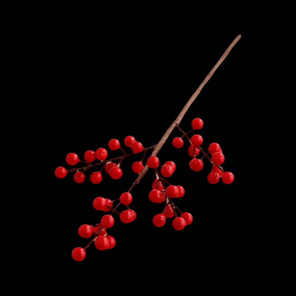 Fai da te ramo di bacche rosse neve satinata realistica bacche di agrifoglio artificiali ghirlanda decorazione riutilizzabile pianta finta decorazione dell'albero di Natale
