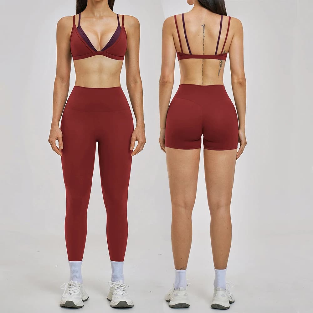 Complete Women's Yoga 2 Pieces: Sports Bra and High Waist Leggings, Gym Set, Fitness and Sporty Clothing