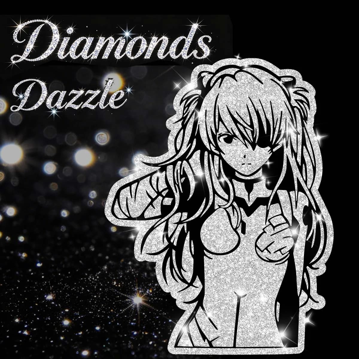 Adesivi Decorativi in Vinile Diamond Dazzle JDM Anime per Moto, Casco, Serbatoio, Bauletto Laterale, Carrozzeria e Accessori Auto