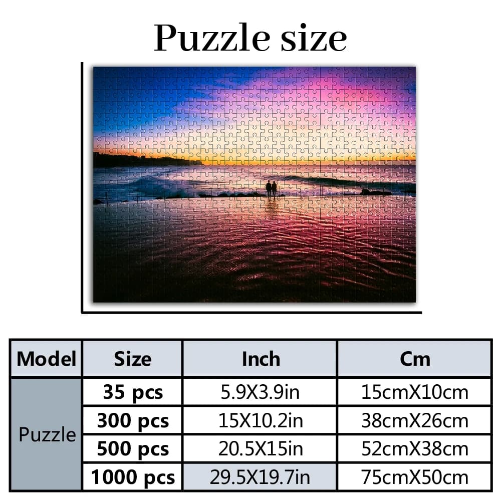 35/300/500pcs nature Custom Picture Personalised Decompression Puzzles Customizable Poster For Kids Toy Baby Gift