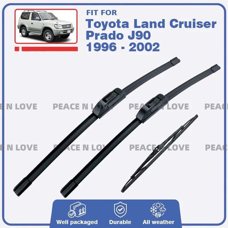 Front Rear Wiper Blades For Toyota Land Cruiser Prado J90 1996 - 2002 Windscreen Window Cleaning Windshield Brushes Accessories