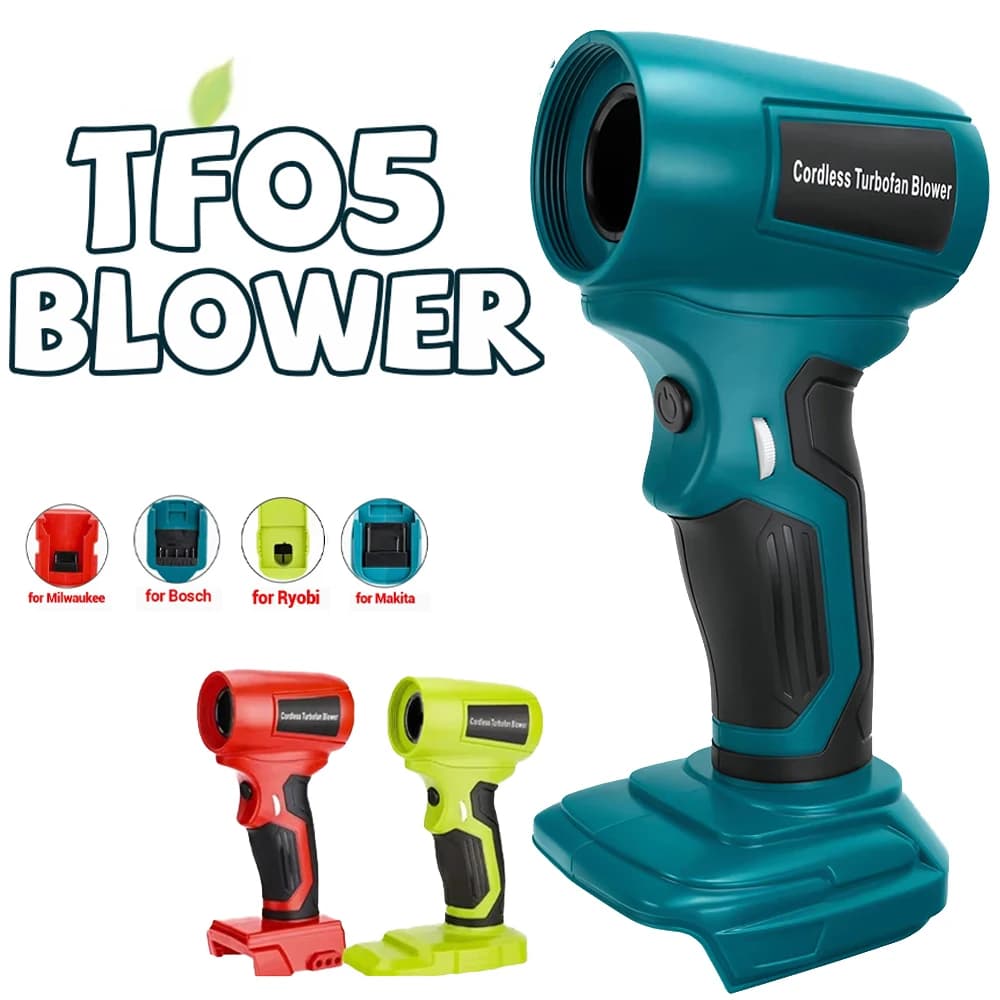 For Makita/Bosch/Dewalt/Milwaukee/Ryobi18-20V Li-ion Battery Adjustable, Free Nozzle, Portable Fan Jet Turbo Blower