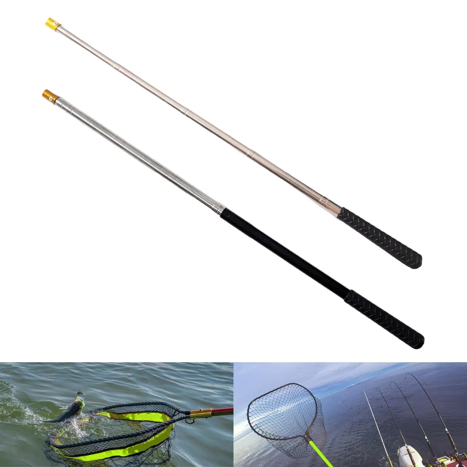Retractable Landing Net Rod Versatile Repair Comfortable Lightweight Non Slip Handle Portable Telescopic Fishing Net Pole Parts
