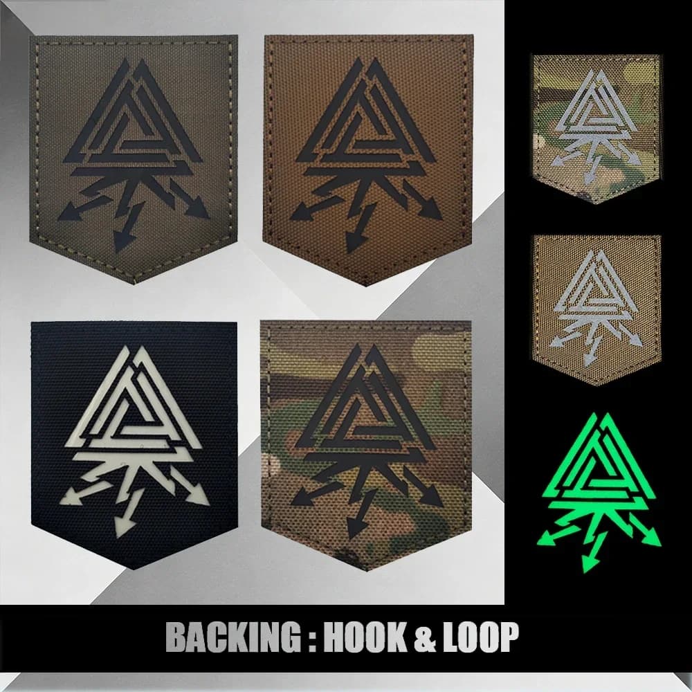 Patch Tattiche Riflettenti Viking Arrow Fai-da-te da Cucire su Spalla/Giacca con Chiusura a Strappo, Simbolo Vichingo, Patch IR