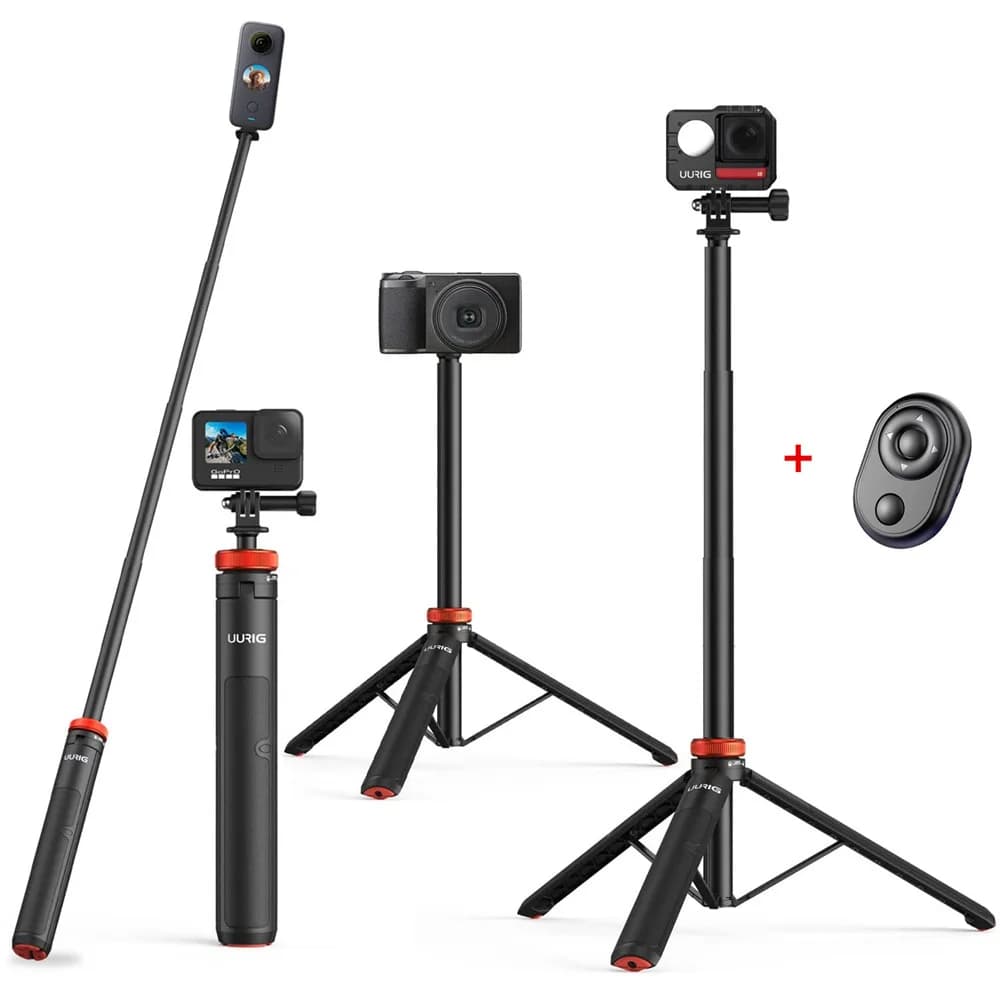 Treppiede monopiede Bluetooth remoto in lega di alluminio per GoPro Hero 11 10 Osmo Action 2 Insta 360 One R Action Camera