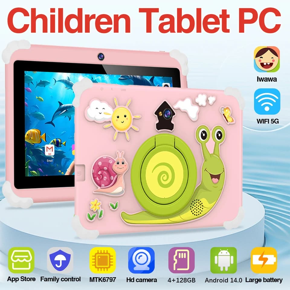 New Tablet PC 5G WiFi 7 Inch, Children's Gift, Educational Tablet for the Application, Android 12, Quad Core, 4GB RAM, 128GB ROM, Double Camera