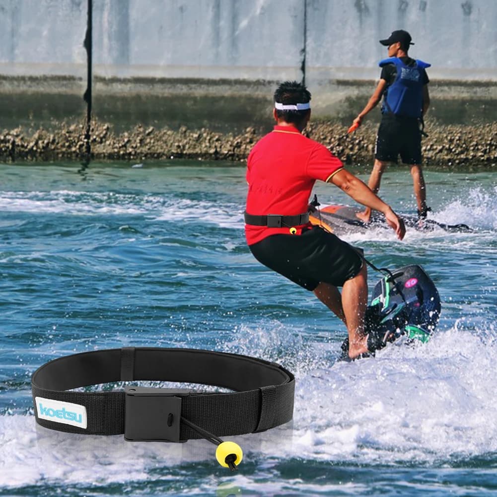 Cintura di Sicurezza Premium a Sgancio Rapido per Sport Acquatici, Kayak e Paddle Board, Sistema di Bloccaggio Veloce per Cavo di Ancoraggio Piede