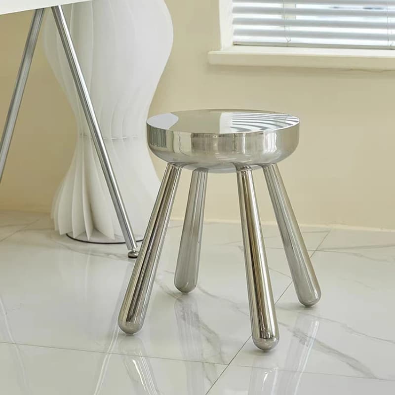Nordic Furniture Stainless Steel Stool Creative Dining Stool Bar Stools Leisure Sofa Chair Porch Shoe Changing Stool Mobile Seat