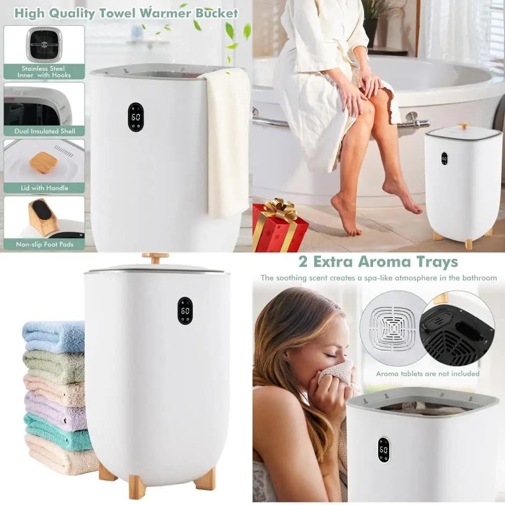 35L Luxury Scaldasalviette with Timer, Drying Option, Aromatic Tray for Towels and Large Size Bathrobes