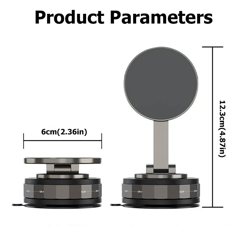 Universal Car Phone Holder Foldable Vacuum Bracket Mount for Desk Bathroom Design 360° Adjustable Magnetic