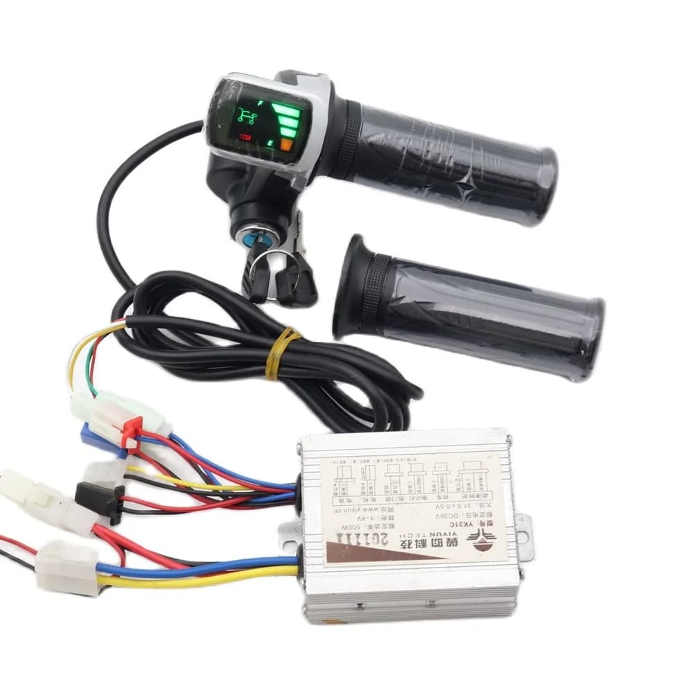 1x Electric Bike 24-48V 250W-1000W Brushed Controller Throttle Grip Set for Scooter EBike Motor 1 Pair Twist Handlebar