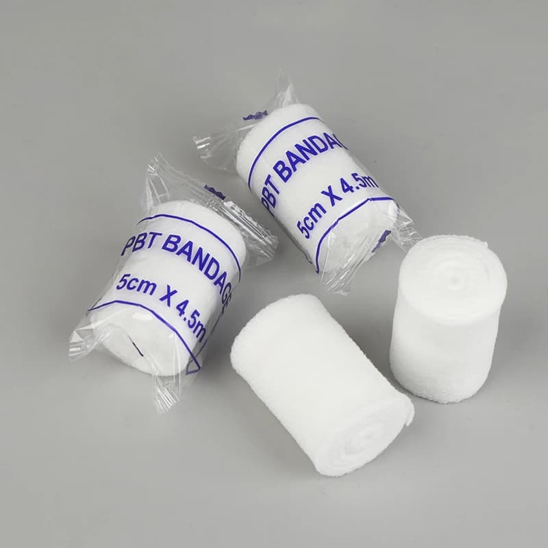 20 rotoli/lotto di bende elastiche in PBT da 5 cm x 4,5 m, kit di pronto soccorso, rotolo di garza, benda per la cura delle ferite di emergenza per la casa e l'esterno