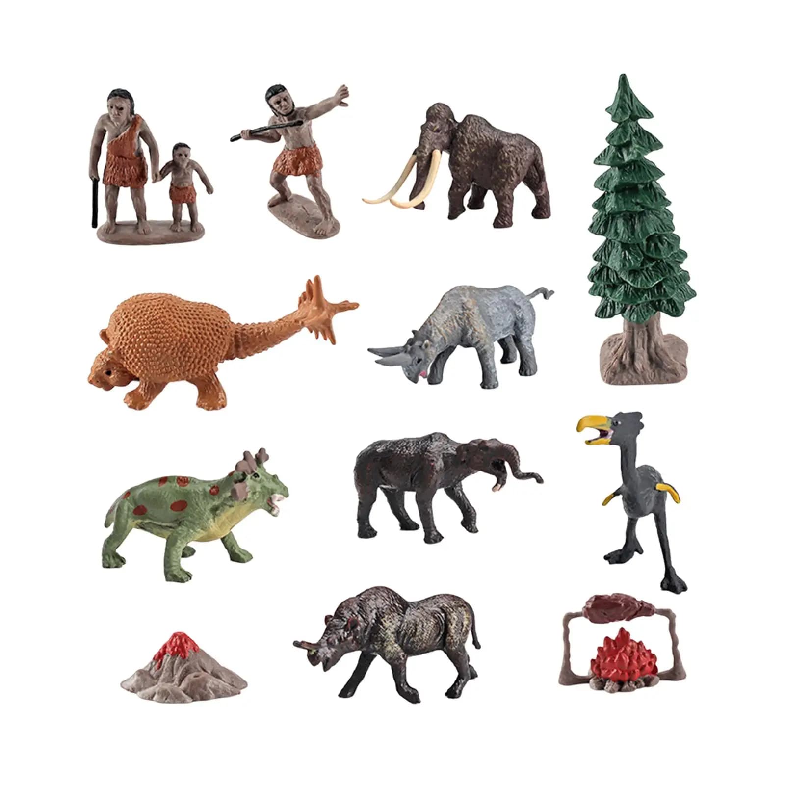 Modellini di Animali Antichi in Plastica, Giocattoli in Miniatura da Collezione per Decorazione Scrivania e Educazione Precoce dei Bambini