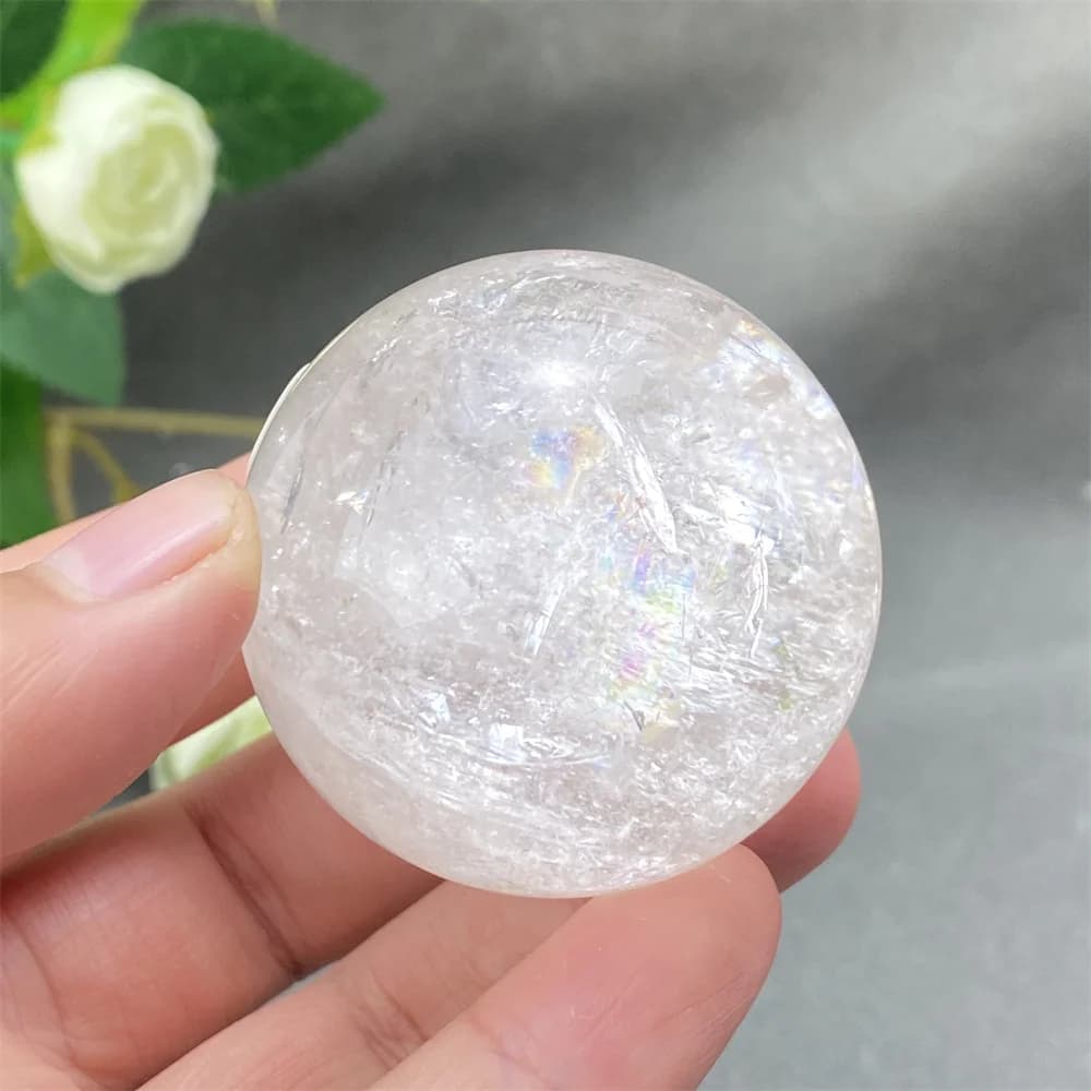 Sfera di cristallo bianco naturale per la meditazione Chakra Massaggio Guarigione energetica Sfere decorative per la casa Feng Shui