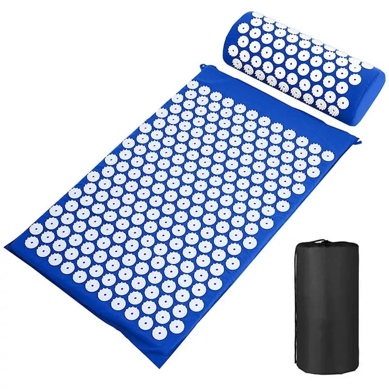 Tappetino per agopressione Sensi con cuscino applicatore per massaggio collo e piedi, tappetino yoga con cuscino per la schiena con aghi