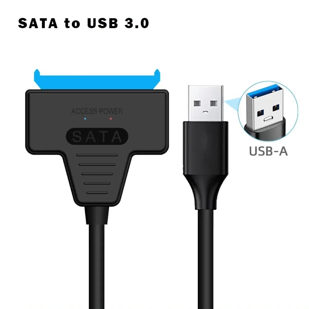 Cavo USB 3.0 SATA 3 Adattatore Sata a USB 3.0 Fino a 6 Gbps Supporto HDD esterno SSD da 2,5 pollici Disco rigido Cavo Sata III a 22 pin