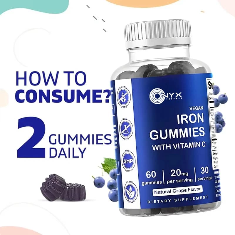 Vitamin C gummie supplement for men and women -20 milligrams, 60 vegetarian gummie candies