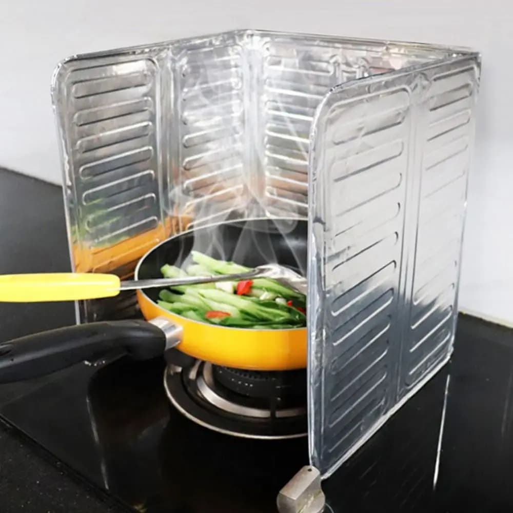 Gas stove protection plate for folding oil deflector aluminum oil pan protection anti-sprust brush plate for kitchen screen accessories