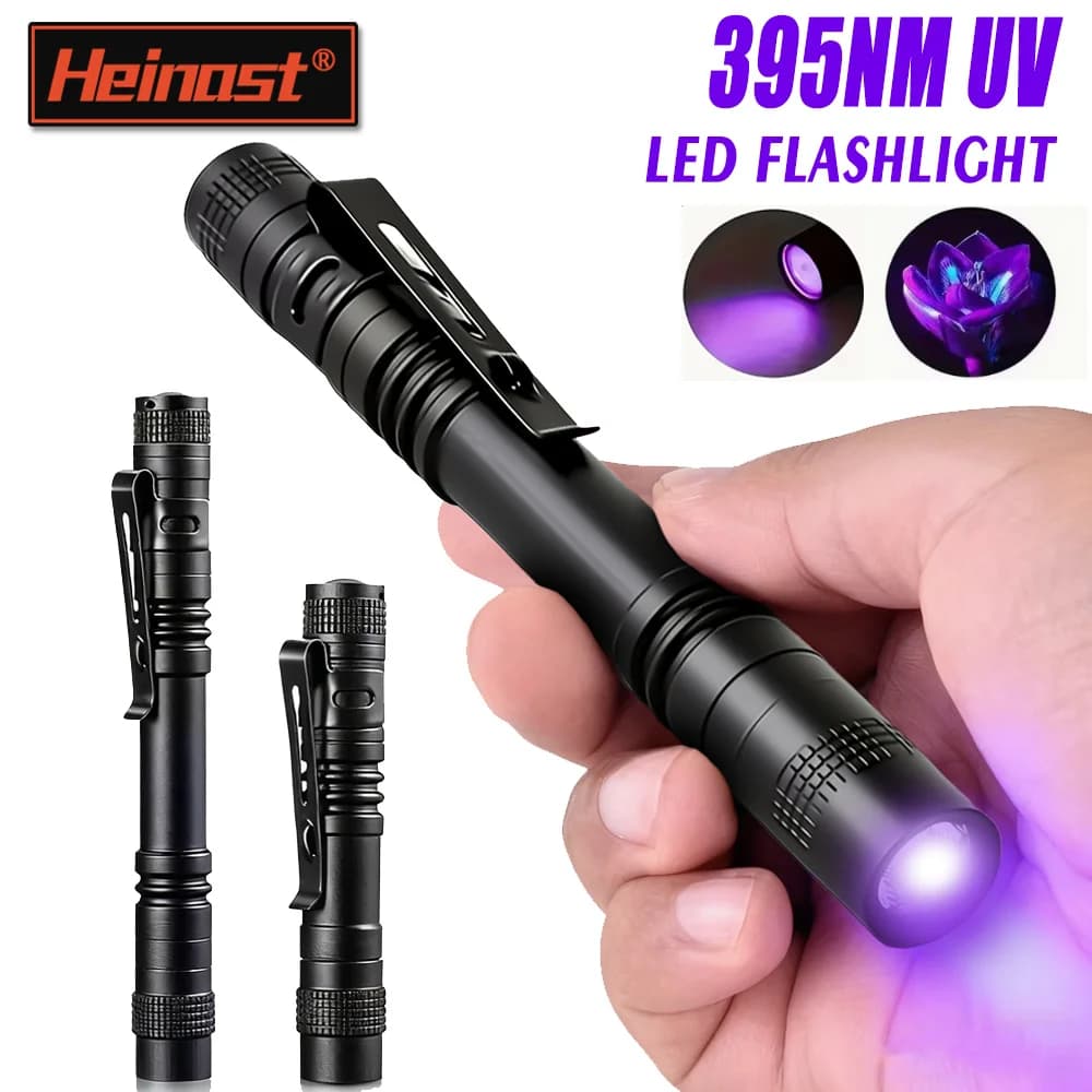 1-4PCS 395nm UV Led Torcia Ultravioletta Torcia Lgiht Con Penna Clip Portatile Luce Viola Rilevatore di Urina di Animali Domestici Scorpione lampada UV