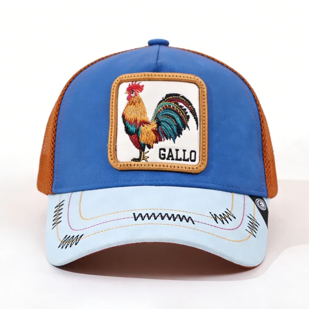 Nuovo Cappello Primaverile con Ricamo Animale a Rete, Cappello da Baseball Unisex con Motivo Animale, Cappello a Becco d'Anatra per Street Dance e Hip Hop
