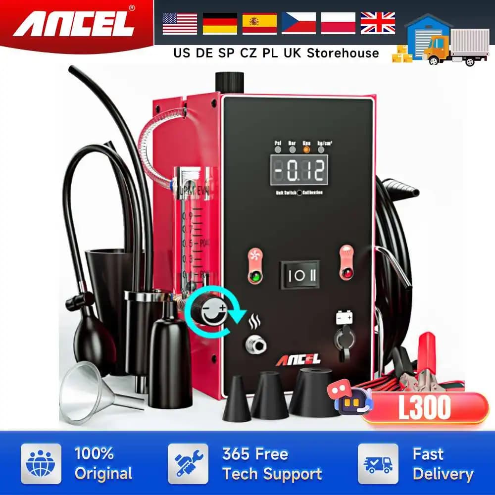 ANCEL L300 Macchina del fumo automobilistica con pompa d'aria incorporata Rilevatore di perdite di vuoto per auto Tester di fumo Sistema completo Diagnost di perdite di evap