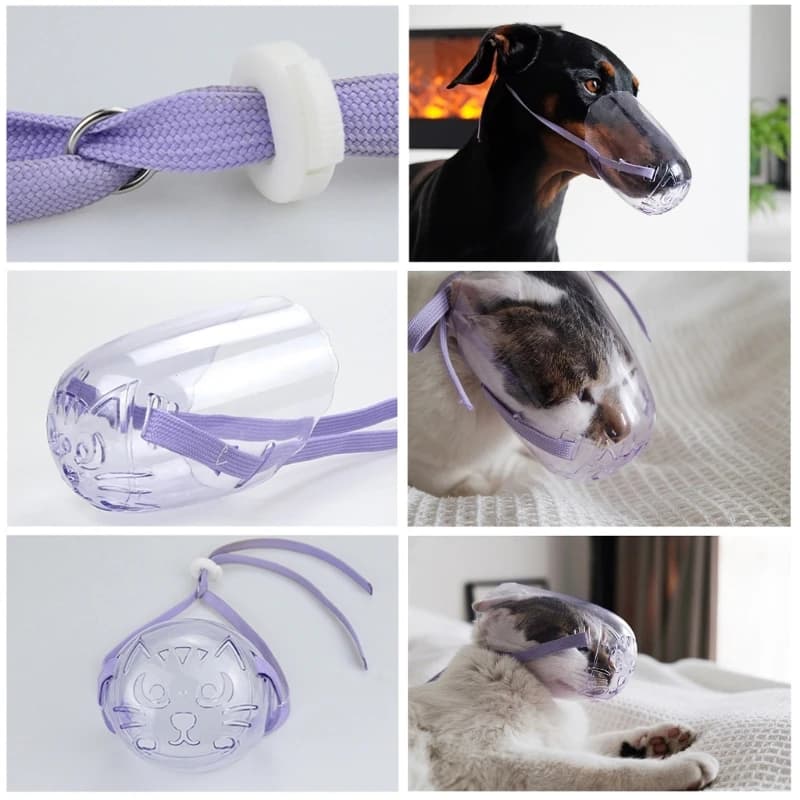 Museruola trasparente con copertura per il viso della museruola BreathingVent AntiBite Cat Grooming Y5GB