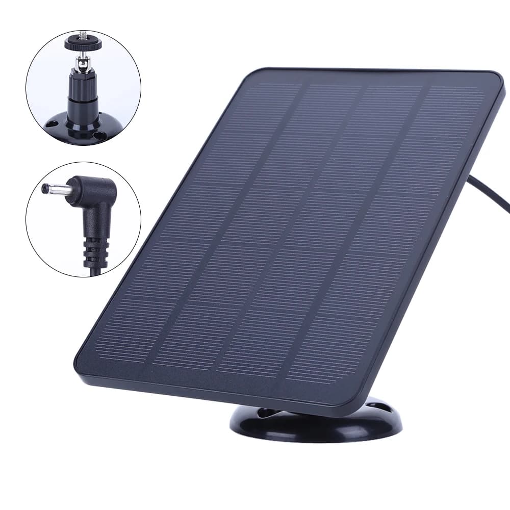 Pannello Solare 4W 5V Impermeabile, Caricabatterie Solare con Staffa Regolabile per Montaggio a Parete per Ring Stick Up e Telecamera Spotlight