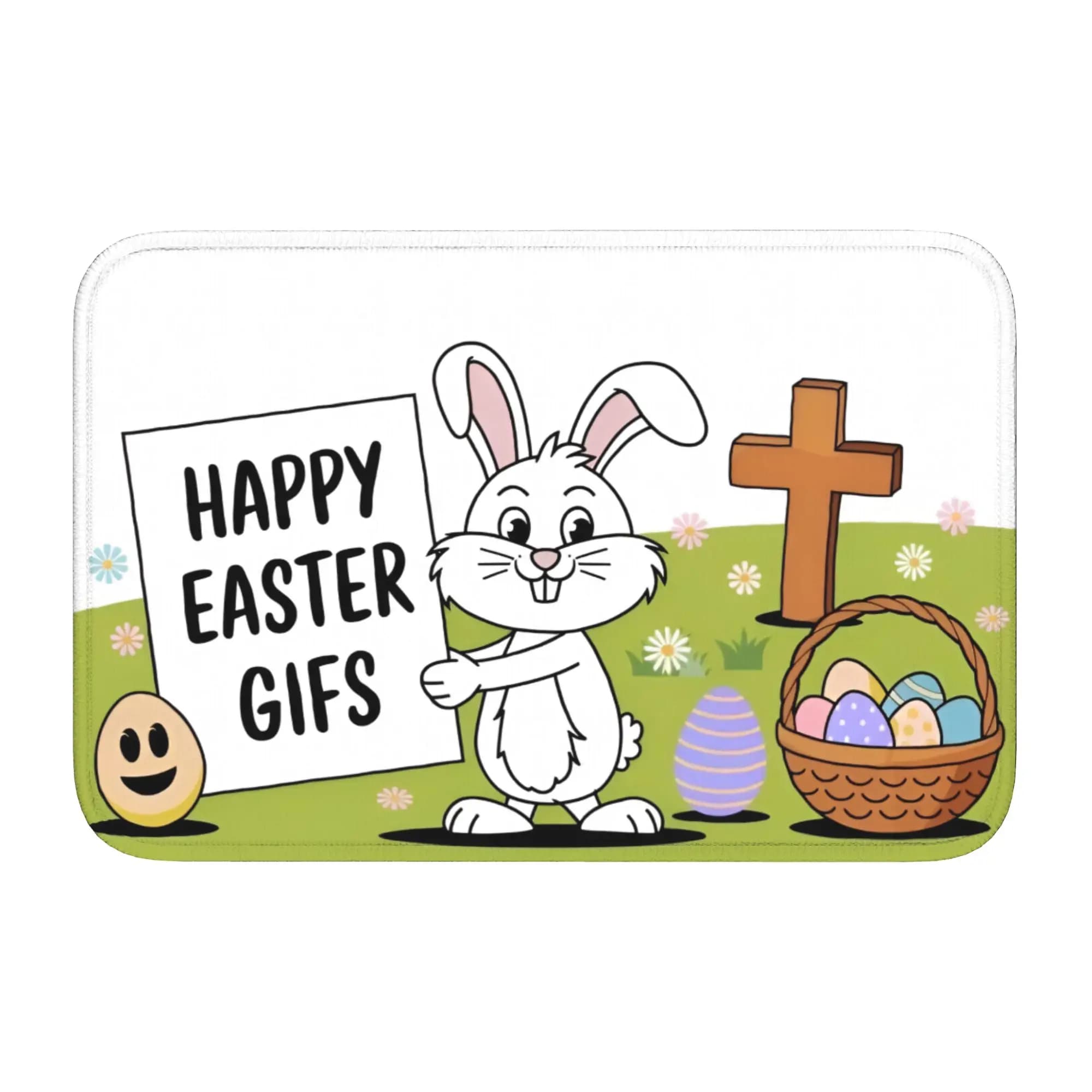 Anti-slip paschal input cap for interior, fast drying, with bunny print, for living room and entrance