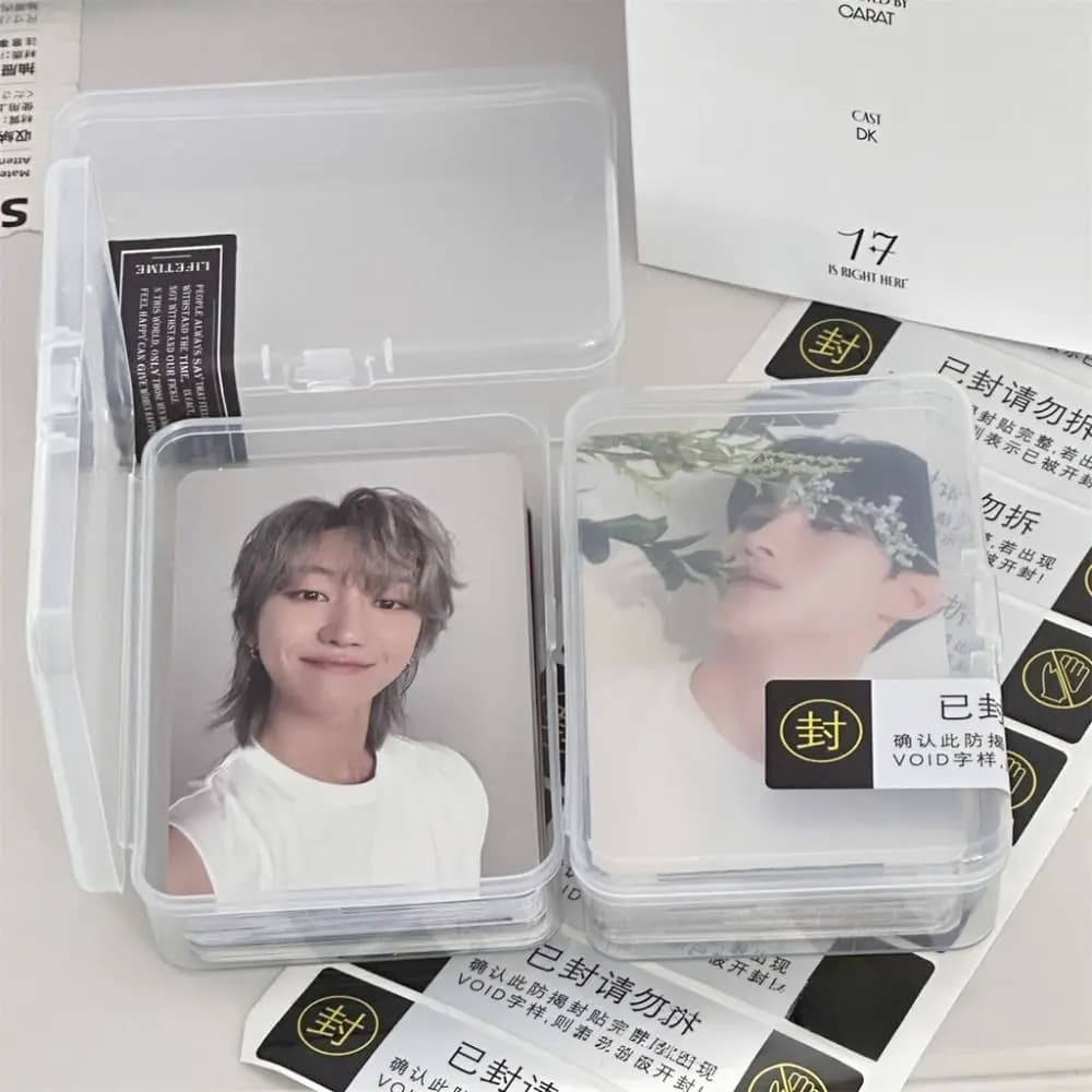 Durable Plastic Idol Photo Storage Case Dustproof Small Card Organizer Transparent Photo Card Holder Box
