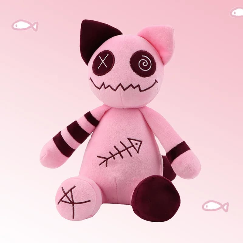 Hallowen Zombie Cat Plush Toys Stuffed Animal Soft Toys Pink Kawaii Cat Doll Cartoon Peripheral Toy Throw Pillow Home Decor Gift
